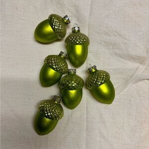 Vintage Green Acorn Ornaments